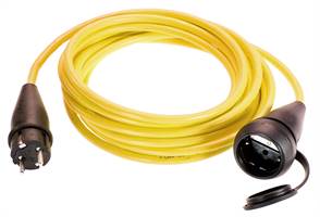 Cablu pentru construcţii 3 x 1,5mm 25ml AT N07V3V3-F cu ştecher şi conector Schuko, 16A, Z3152516