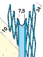 Profil de colţ pentru tencuială 1005, pentru realizarea de canturi rotunde, 3,0 ml/bară, 25 bare/legătură, 81 leg/pal,...