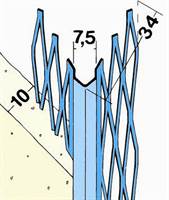 Profil de colţ pentru tencuială 1007, 2,25 ml/bară, 1 legătură = 56,25 ml, 25 bare/legătură, 80 legături/palet, Z41007225P
