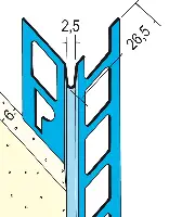 Kantenprofil 1084 Innenputz 2,5lfm/Sta, 25Sta/Bd, 77Bd/Pal, Stahl verzinkt, Z41084250