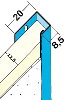Profil de încadrare din tablă de oţel 1121, 12,5mm, 3,0 ml/bară, 25 bare/legătură, 70 legături/palet, Z41121300