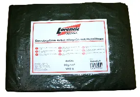 Prelată ţesută, 4 x 6m, verde-măslină, cu ochiuri metalice, UA8, Z45046LO