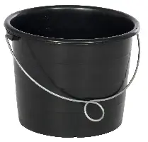 Găleată neagră 12l, întărită, cu ochi de prindere şi mâner de fier, 600buc./pal., Z4518