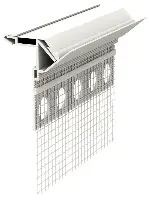 Putzabschlussprofil WDVS Attika PVC mit Gewebe, Dichtband 2,5lfm/Sta 10Sta/Kart 40Kart/Pal, Z6413250LO