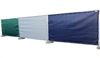 Bauzaun-Sichtschutzblende unbedruckt silbergrau RAL 7040 340x173cm AIRMESH 130g, ZAIRMESH130GRAU