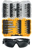 Bit-Set DEWALT® 47-tlg. PZ/PH/TORX inkl. Magnetbithalter, Sicherheitsbrille VPE5, ZDT70704-QZ