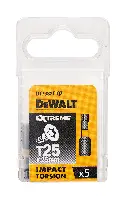 Bits T25 x 25mm EXTREME® IMPACT TORSION DEWALT® schlagfest 5Stk/Pack, ZDT7382T-QZ