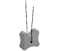 Piesă din beton fibros, în formă de os, cu sârmă, 35/40/50mm, lăţimea de tăiere 25mm, 250 bucăţi/sac, 40 saci/palet, ZFBEKD35