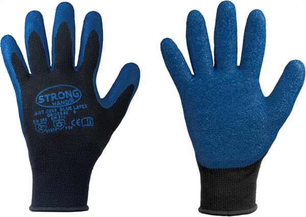 Handschuh Schrumpf-Latex BLUE LATEX EN388+EN511, schwarz/blau, Gr. 11, VPE120, Z024311