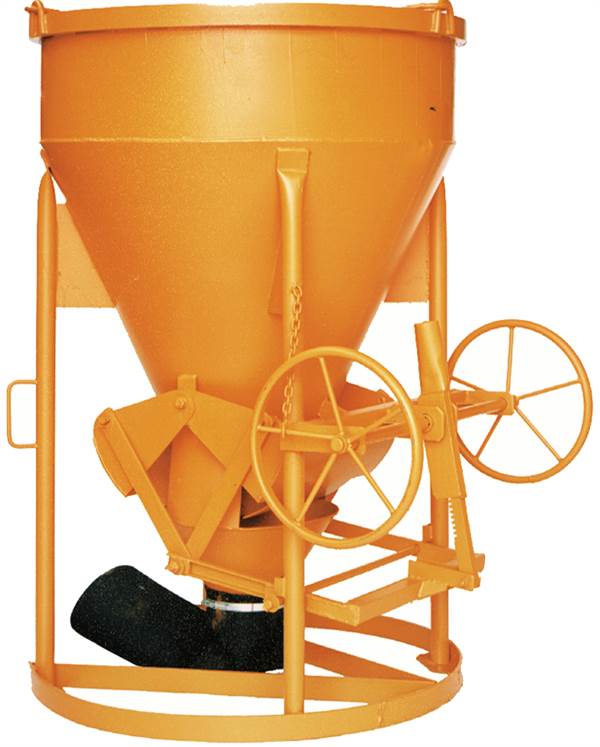 Siloz pentru beton 1016.14H, 1500l cilindric-conic, cu roată de mână, Z10880