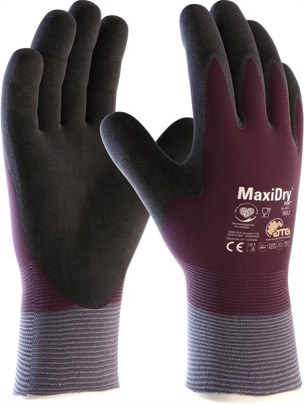 Kältehandschutz MAXIDRY® ZERO 56-451, lila/schwarz, EN 388+EN 407+EN 511, Gr. 11, Z132111