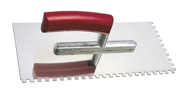 Drişcă de gletuit 280x130x0,7mm, E4, inox, dinţată - mâner curbat, UA33, Z1701804