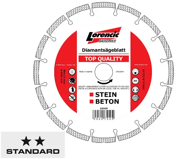 Pânză-ferăstrău diamantată, Top Quality, 230 x 2,6 x 22,2mm, argintie, TYROLIT, Z18469