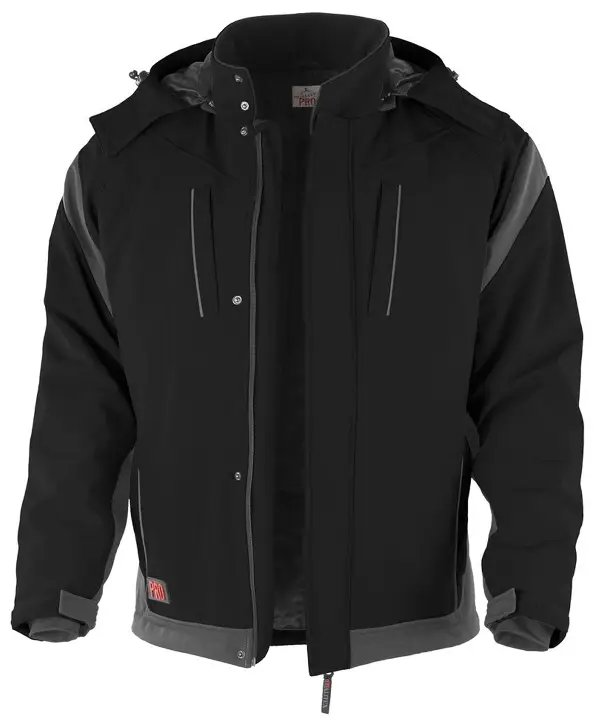 Winter-Softshell-Jacke QUALITEX PRO, schwarz/grau, Gr. L, VPE10, Z201045L