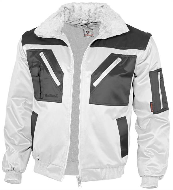 Jachetă pilot QUALITEX, albă / gri, 265 g/m², mărime XXL, Z23669XXL