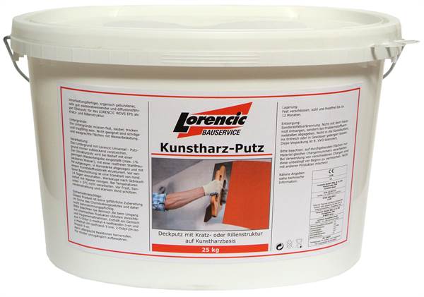Kunstharzputz Kratz 2,0mm, weiß, Verbrauch 2,9kg/m², 25kg/Kübel, 32Kübel/Pal, Z2510425LOW