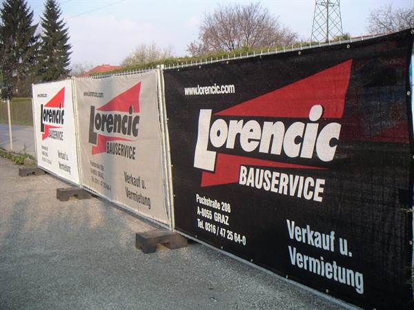 Gard de protecţie vizuală pentru construcţii, 340 x 175cm, imprimare digitală, 11-20 bucăţi, 330g/m², Z34017510