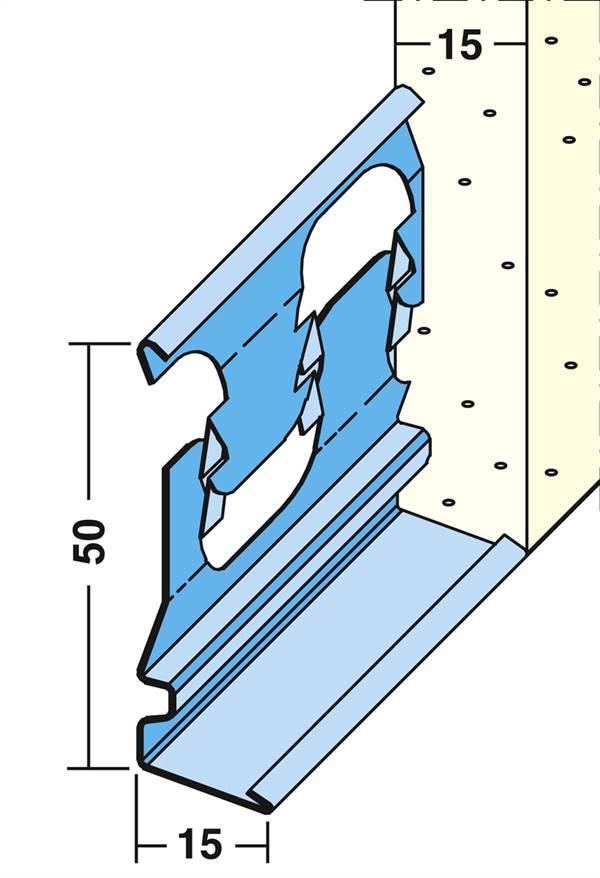 Profil pentru închiderea tencuielii 1214, 15mm, 3 ml/bară, 1 legătură = 75ml, 25 bare/legătură, 60 legături/palet, Z41214300