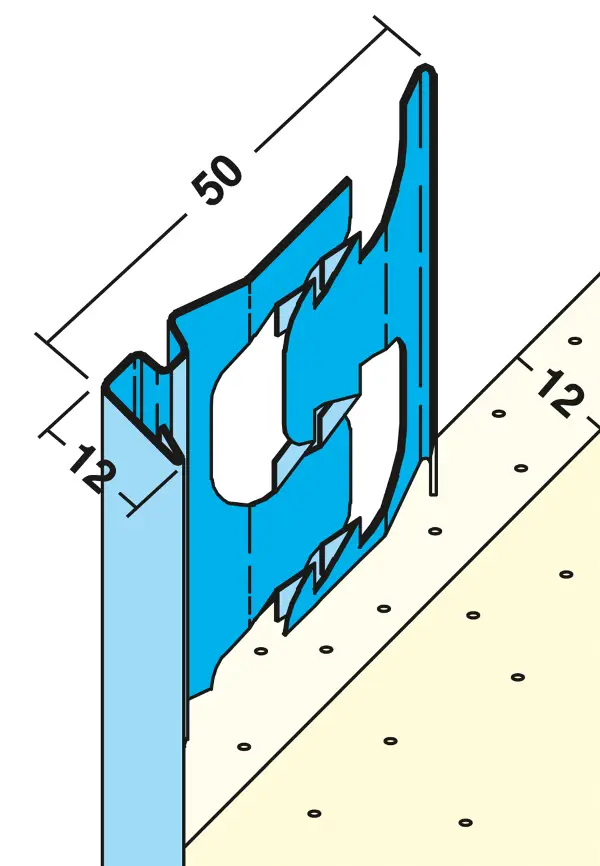 Profil pentru închiderea tencuielii 1218, 12mm, 3,0 ml/bară, 25 bare/legătură, 64 legături/palet, Z41218300