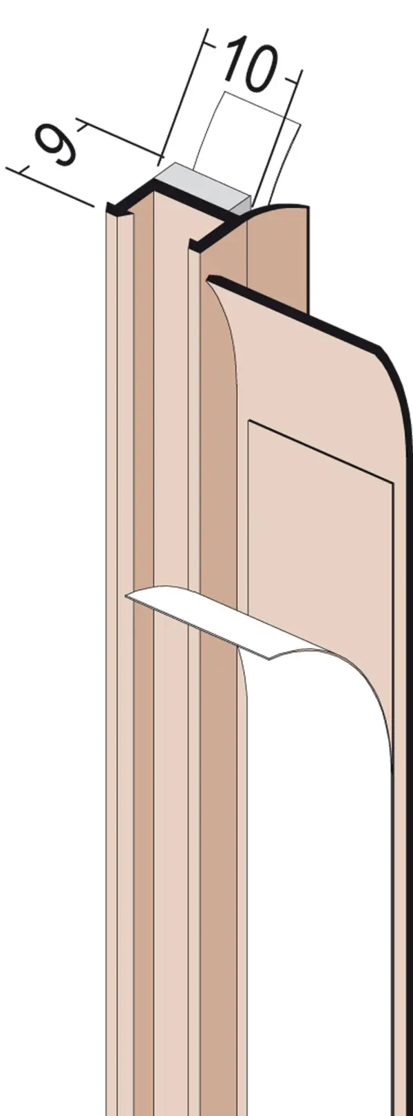 Profil de boltă 3712, tencuială, PVC, cu buză de etanşare, 1,5 ml/bară, 60 bare/cutie, 36 cutii/palet, Z43712150