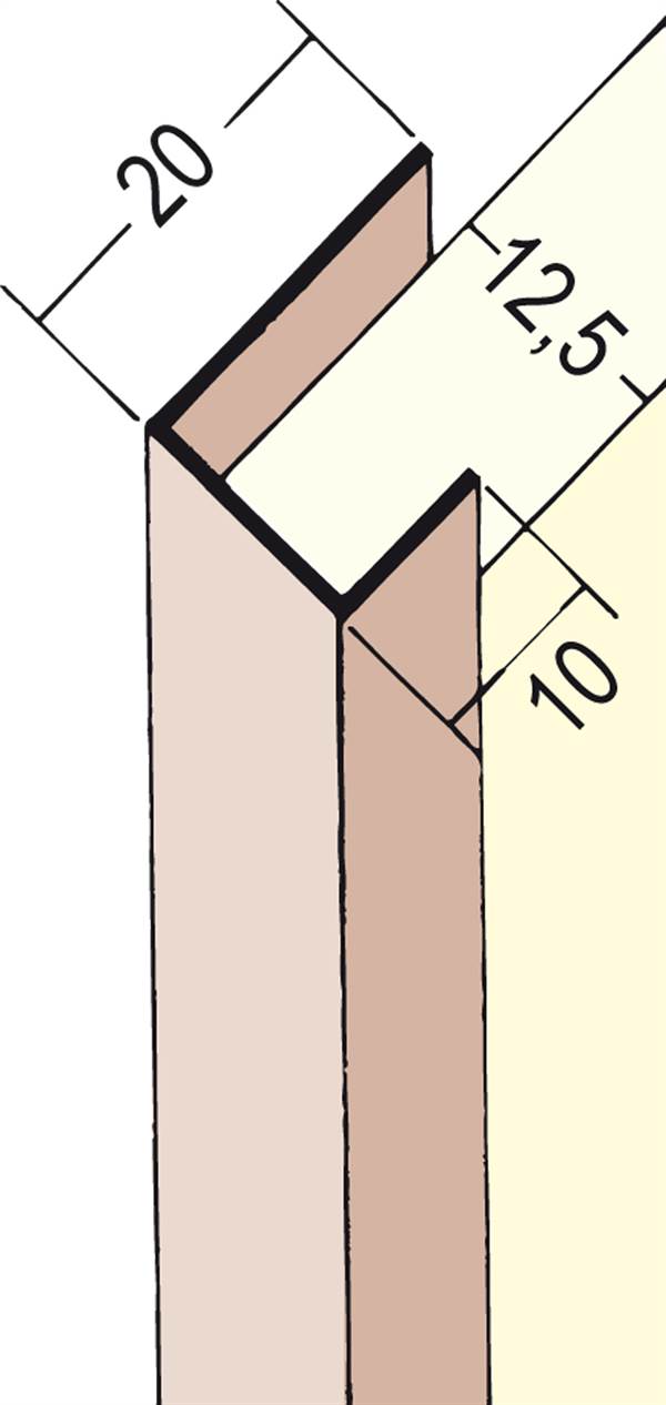Profil de încadrare din PVC 3741, 12,5mm, 3,0 ml/bară, 50 bare/legătură, 36 legături/palet, Z43741300