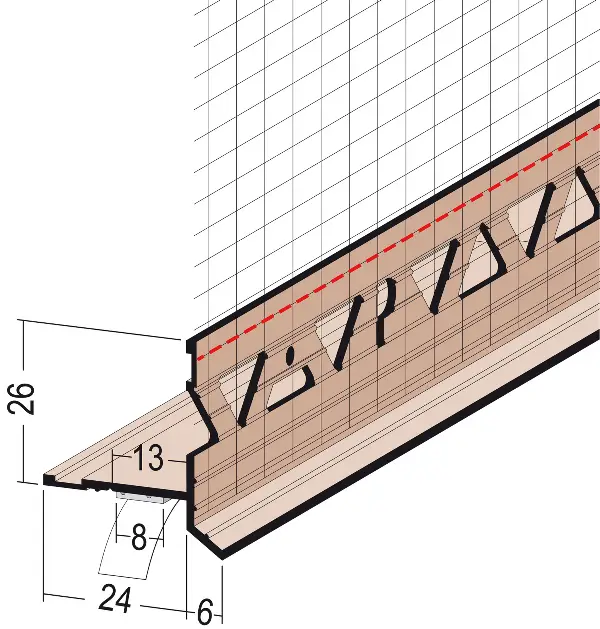 Einschubprofil 37428 an Rollladenkasten m. Gewebe 2,50lfm/Sta 25Sta/Kart 13Kart/Pal, Z437428250