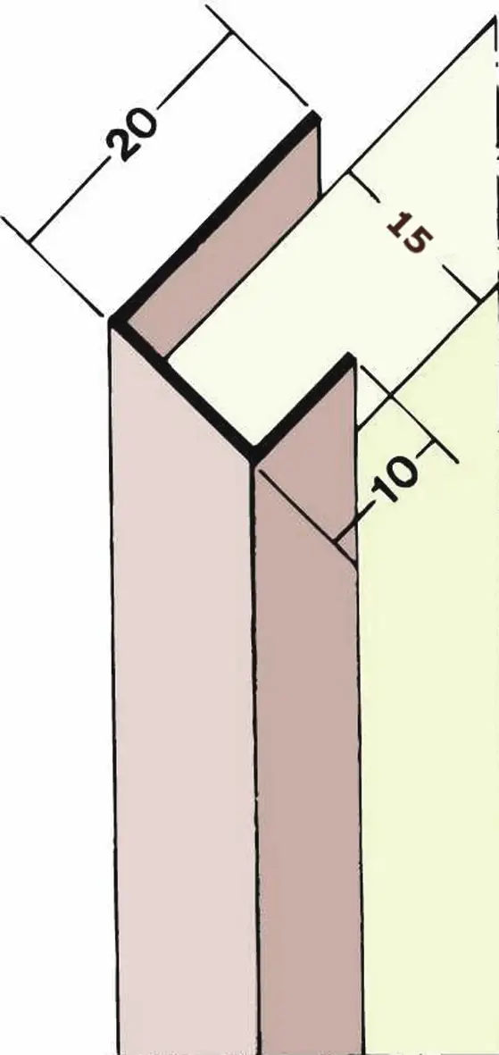 Profil de încadrare din PVC 3747, 15,0mm, 2,5 ml/bară, 50 bare/legătură, 36 legături/palet, Z43747250
