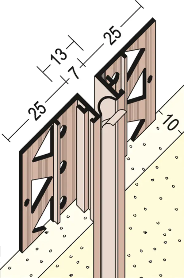 Profil din PVC pentru rosturi de dilataţie 3754, 2,75 ml/bară, 25 bare/cutie, 36 cutii/palet, Z43754275