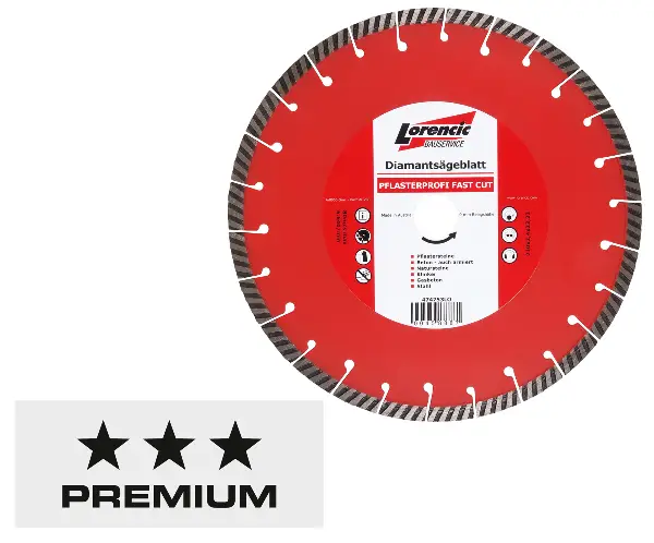 Pânză-ferăstrău diamantată PFLASTERPROFI FAST CUT, 230 x 2,4 x 22,23mm cu cant de tăiere turbo, Z474753LO