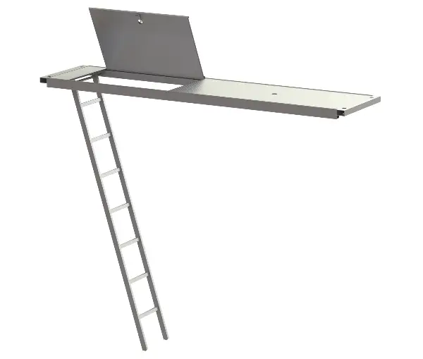Platelaj din aluminiu integral, cu trapă şi scară, Z4810520