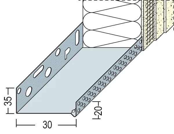 Profil soclu-jgheab WDVS, din aluminiu, 30mm, 90603 (9143), 2,50 ml/bară 10bare/legătură, Z490603