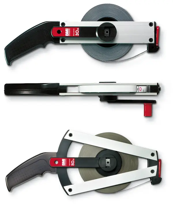 Ruletă cadru standard, 50m, din oţel alb lăcuit, cu început de bandă BF, Z501034050BF