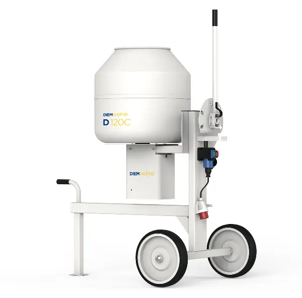 Malaxor cu tambur basculant DIEM D120C "Allround", 230 / 400 / 0,75kW, 180L, 27 rot./min., cu invertor de fază,...