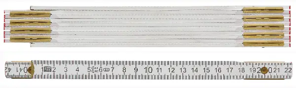 Metru din lemn, de culoare albă, lungime 2m, scală dublă, UA10, Z53020501