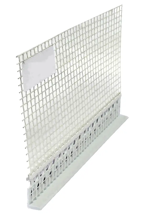 Profil WDVS închidere tencuială, din PVC, ţesătură, 2,5 ml/bară, grosime tencuială 10mm, 25 bare/cut, 109 cut/pal, Z6411250