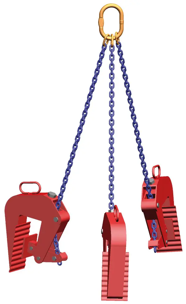 Betonrohrgehänge PEWAG 3-Strang 2,5m, Kette d=7mm, 2500kg, gekuppelt, nicht kürzbar, ZBRG28004