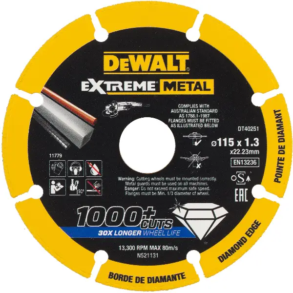 Diamanttrennscheibe DEWALT® EXTREME® METAL 115x1,3x22,23mm, ZDT40251-QZ