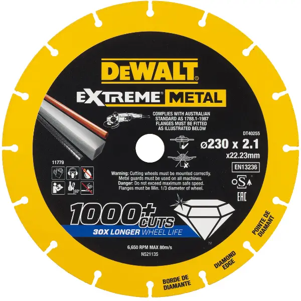 Diamanttrennscheibe DEWALT® EXTREME® METAL 230x2,1x22,23mm, ZDT40255-QZ