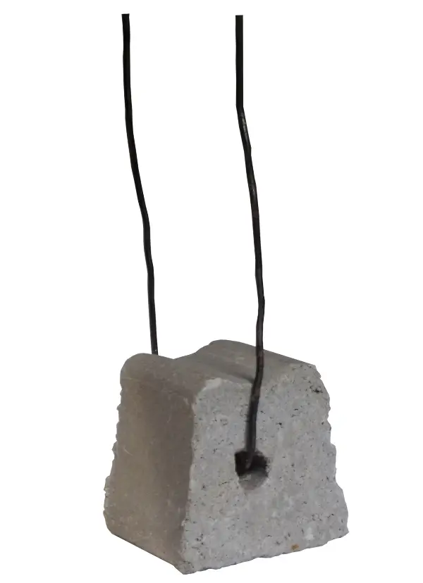 Faserbeton-Abstandhalter m. Draht 40mm Schnittbreite 25mm 500Stk/Sack 40Sack/Pal, ZFBETD40