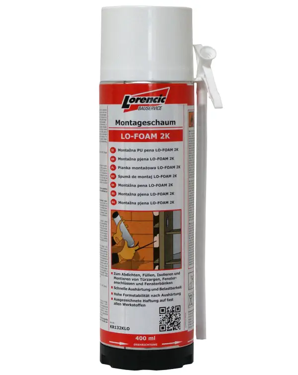 =§= Spumă pentru montaj LO-FOAM 2K, 400ml, 12 bucăţi/cutie, 56 cutii/palet, ZKR132KLO