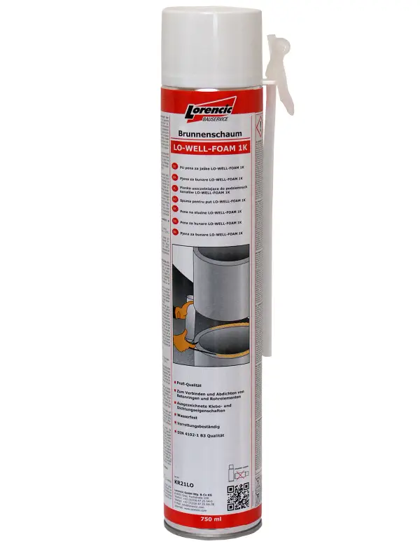 =§= Spumă LO-WELL-FOAM 1K pentru fântâni, 750ml, 12 bucăţi/cutie, 70 cutii/palet, ZKR21LO