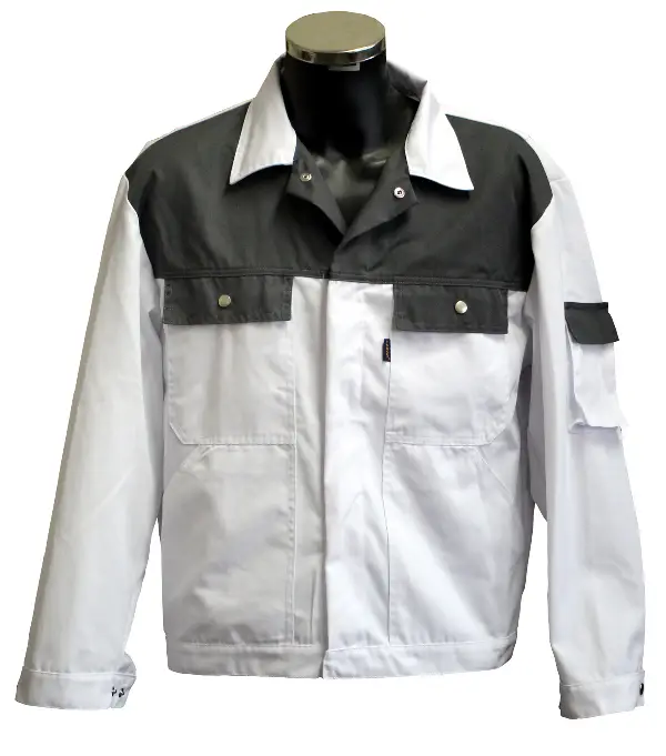 Jacheta talie LO-PROTEC alb/gri 245 g/m² Marime 54 5buc/cutie, ZLO-PROTEC-BJ54