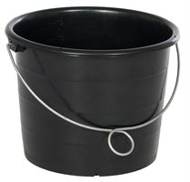 Găleată neagră 12l, întărită, cu ochi de prindere şi mâner de fier, 600buc./pal., Z4518