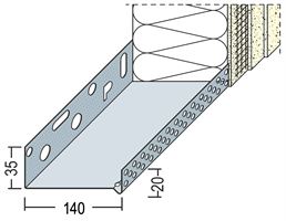 Profil soclu-jgheab WDVS, din aluminiu, 140mm, 90814 (9213), 2,50 ml/bară, 6 bare/legătură, Z490814