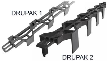 Distanţier DRUPAK 2, 40mm, fără PVC, 2 ml/bucată, îngropat, 60 ml/legătură, 60 legături/palet, ZDPF402002