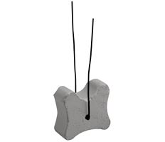 Piesă din beton fibros, în formă de os, cu sârmă, 45/55/60mm, lăţimea de tăiere 28mm, 125 bucăţi/sac, 40 saci/palet, ZFBEKD45