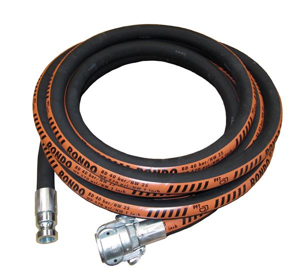 Furtun de presiune PFT Rondo, pentru mortar, O 25mm, 10m, cu cuplaje nerotative, Z021100
