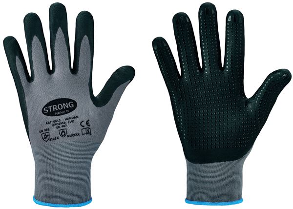 Mănuși din tricot fin HANDAN STRONGHAND®, gri, EN388 + EN407, M10, VPE120, Z061310