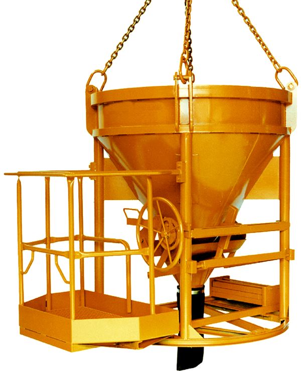 Siloz pentru beton 1016H.13 PAM, 1250l cu nacelă pentru persoane, cilindric-conic, Z1016H1250PAM