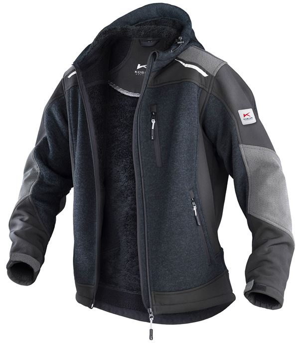 Strickjacke KÜBLER WEATHER dunkelgrau/schwarz 440 g/m² Gr. L, Z17419899L